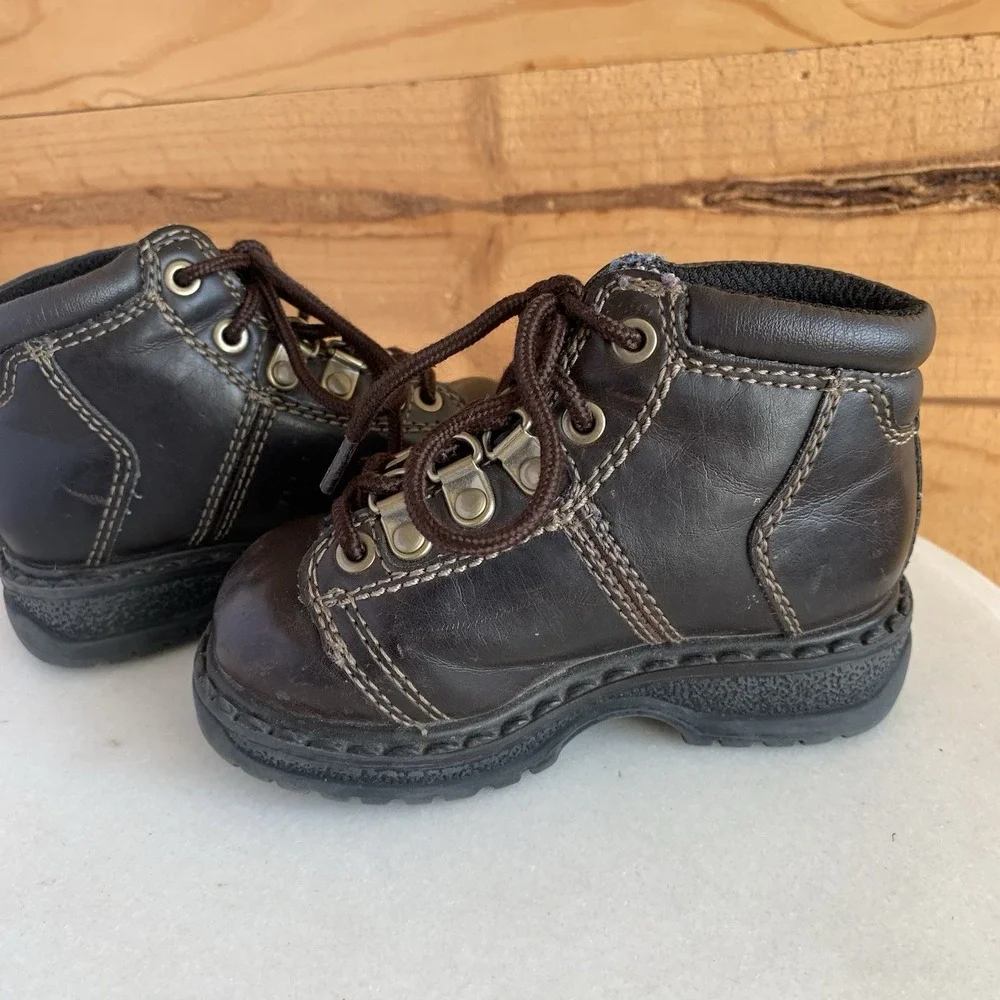 VTG Y2K 90's Chunky Toddler‎ Boots Sneakers Size 5 Kids Brown TKS Grunge